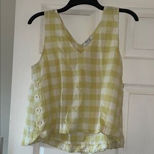 Madewell Yellow and White Checkered Tank Top